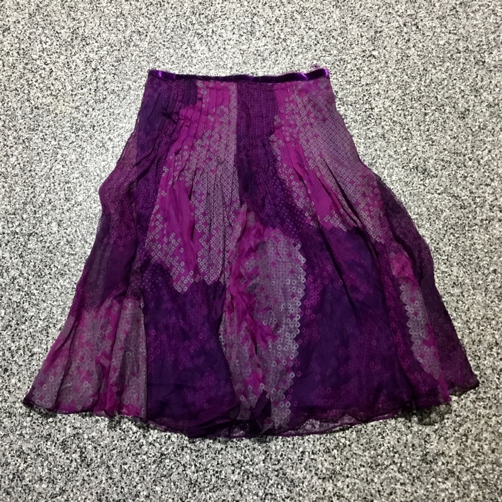 Hugo Boss ✦ 100% Silk Purple Midi Skirt (size 4)